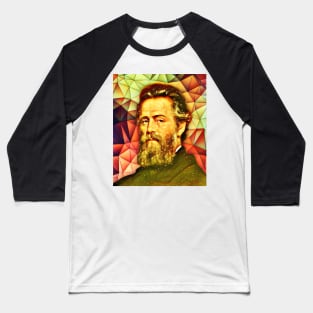 Herman Melville Snowy Portrait | Herman Melville Artwork 9 Baseball T-Shirt